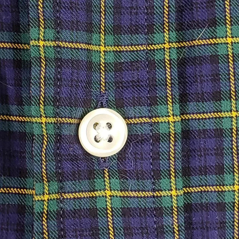 Polo Ralph Lauren Shirt Oxford Men's Small Tartan Blue Plaid LS Button Down